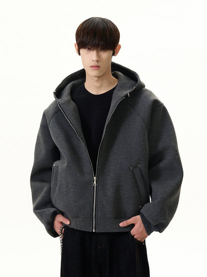 Cleanfit Deconstructed Cotton Padded Zip-Up Hoodie