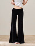 Low-Rise Flared Wide-Leg Pants