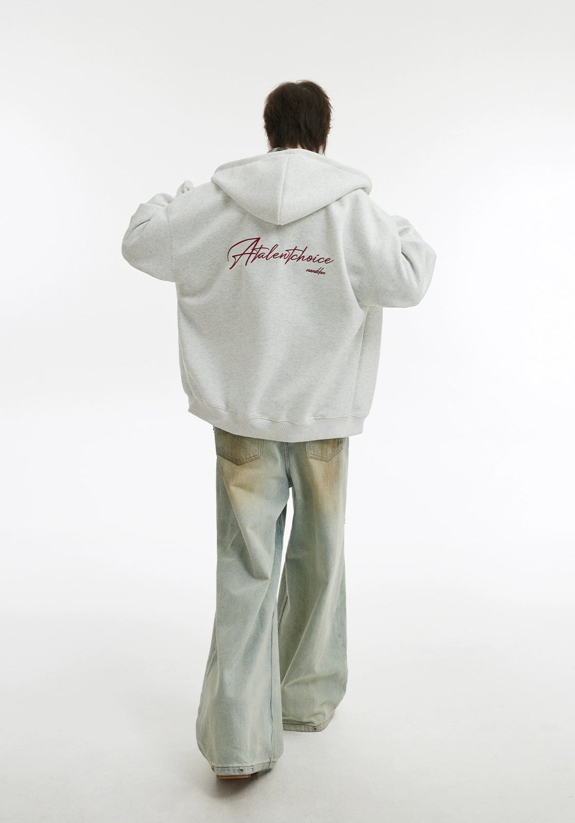 Unisex Soft Embroidered Double Zip Hoodie Jacket