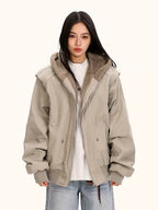 Carved Hooded Fleece Jacket