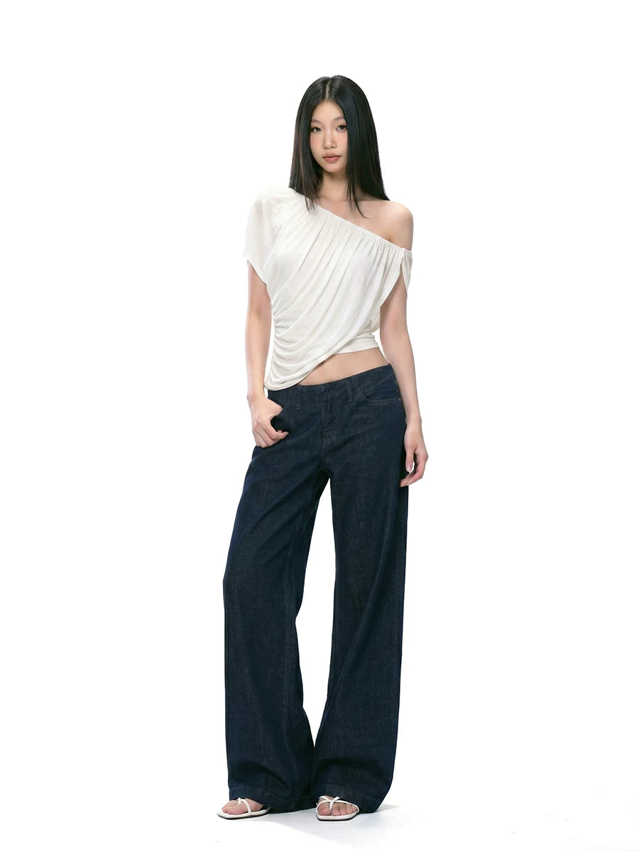 Draped Off-Shoulder Ruched Top