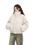 American Stand Collar Short Down Puffer Jacket