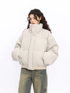 American Stand Collar Short Down Puffer Jacket