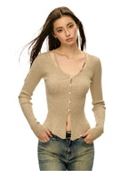 Retro Design Sense Hanging Strain Knitted Cardigan