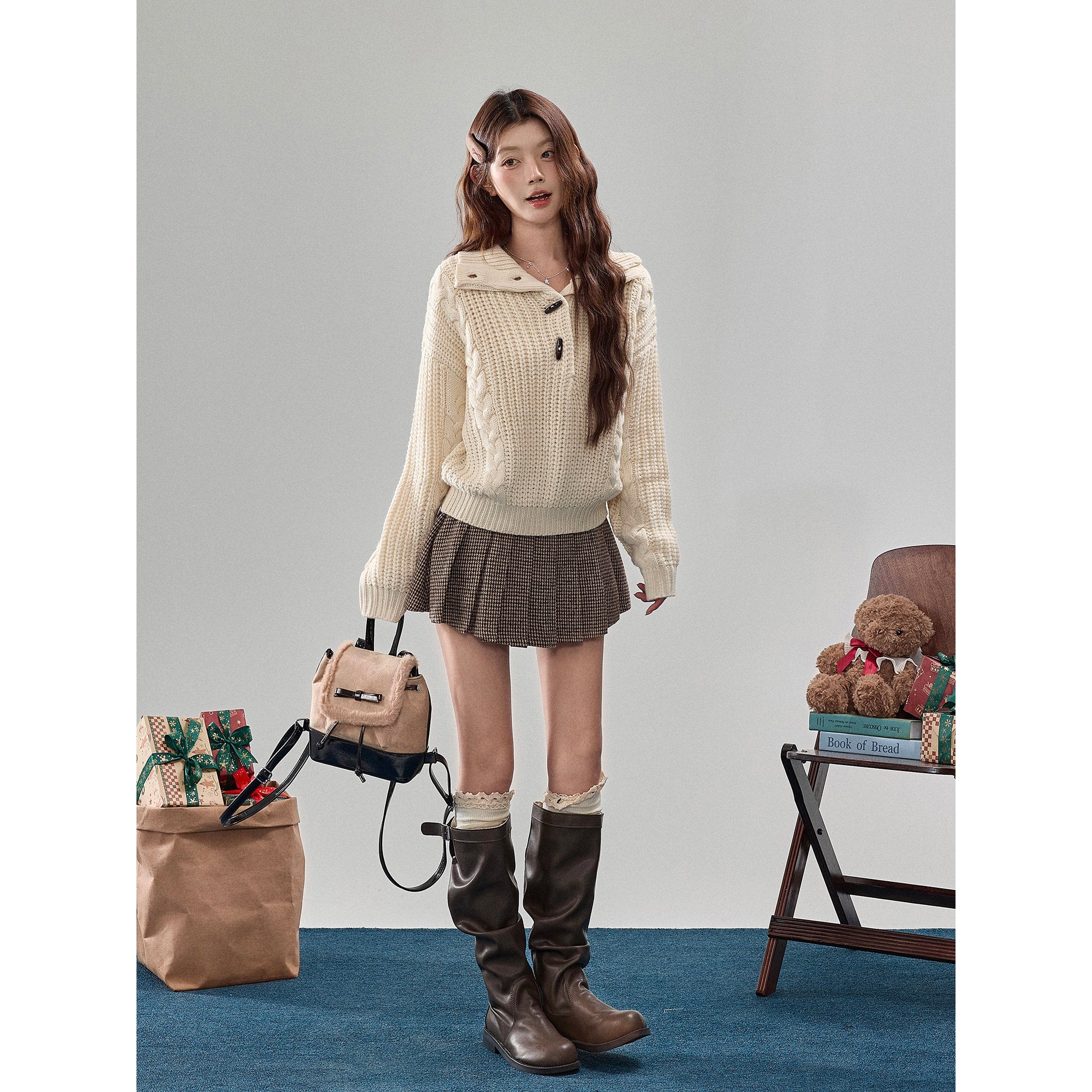 Cream Turtleneck Sweater
