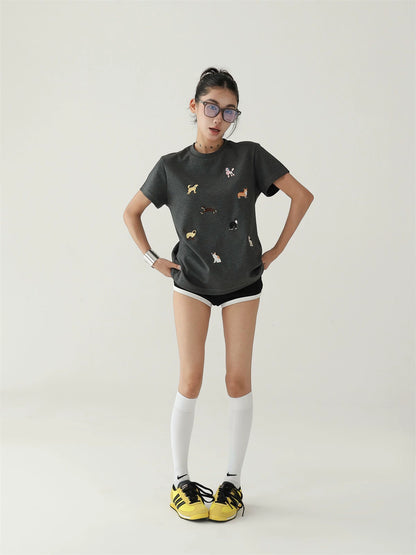 Fun Puppy Embroidered Tee