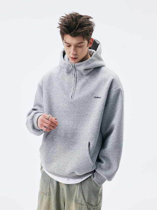 Oversize Half Zip Catteeius Hoodie