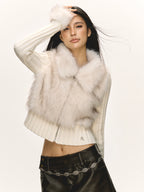 Retro Design Sense Patchwork Wool Sweater Jacket