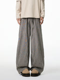 Vertical Striped Slacks Straight-leg Pants
