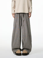 Vertical Striped Slacks Straight-leg Pants