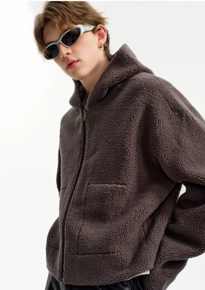 Soft Woolen Hooded Cotton Jacket