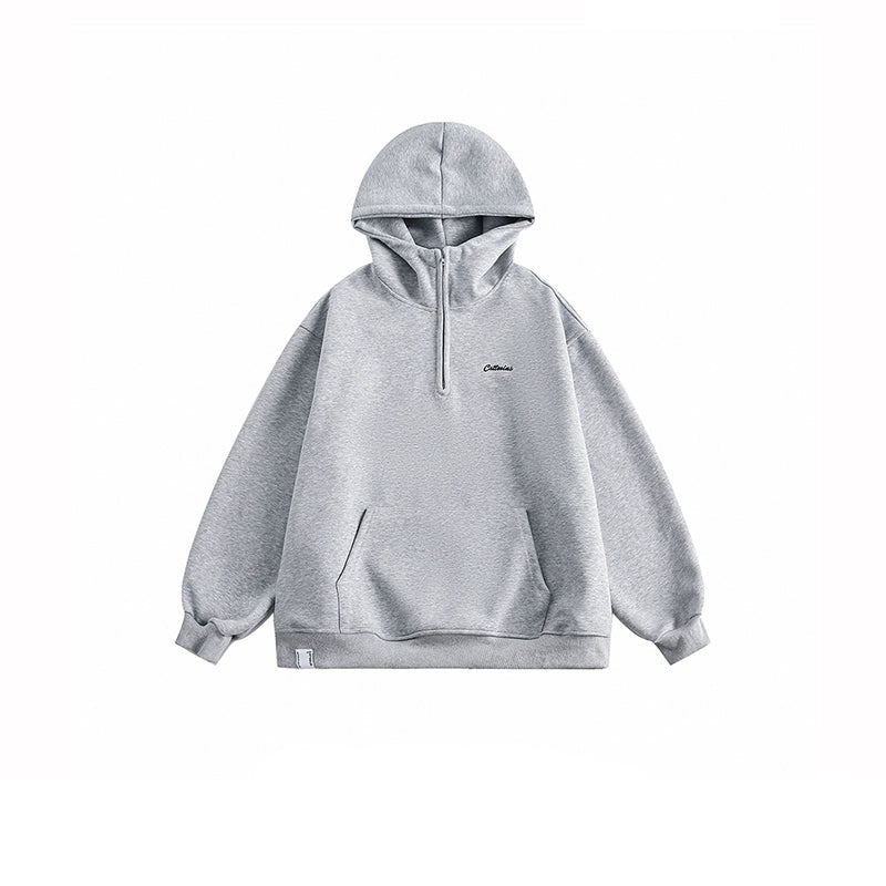 Oversize Half Zip Catteeius Hoodie