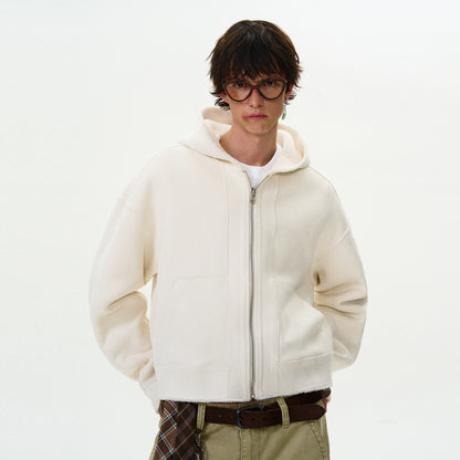 Short Reversible Wear Faux Leather Wool Jacket