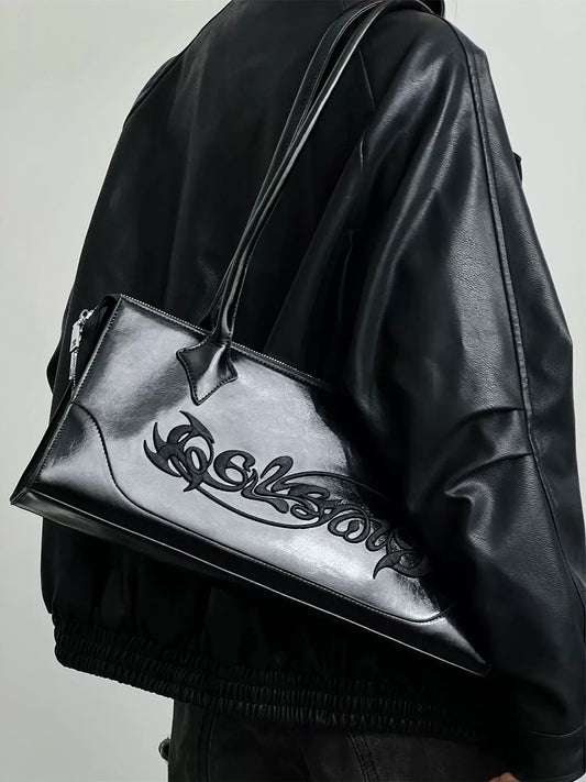 Dark Style Embroidery Armpit Baguette Bag