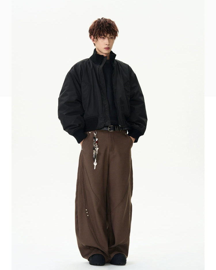 Black Vintage Bomber Cropped Jacket