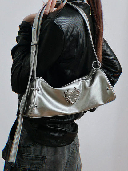 Heart of Thorns Armpit Baguette Crossbody Bag