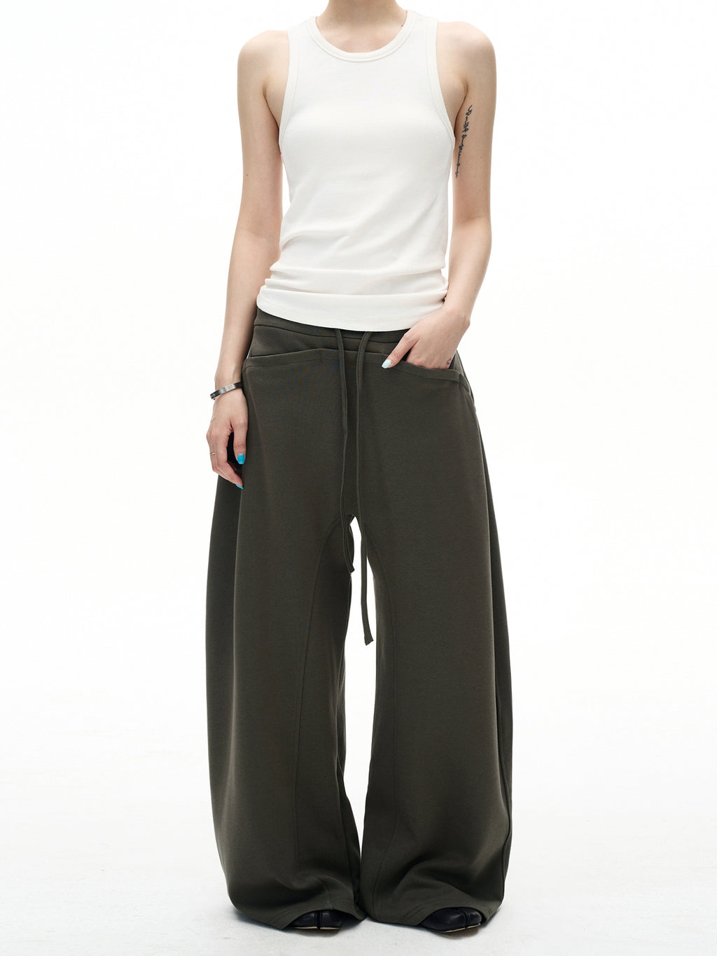 Retro Curved Stitching Sweatpants