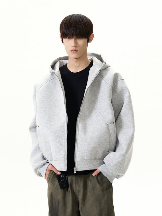 Cleanfit Deconstructed Cotton Padded Zip-Up Hoodie