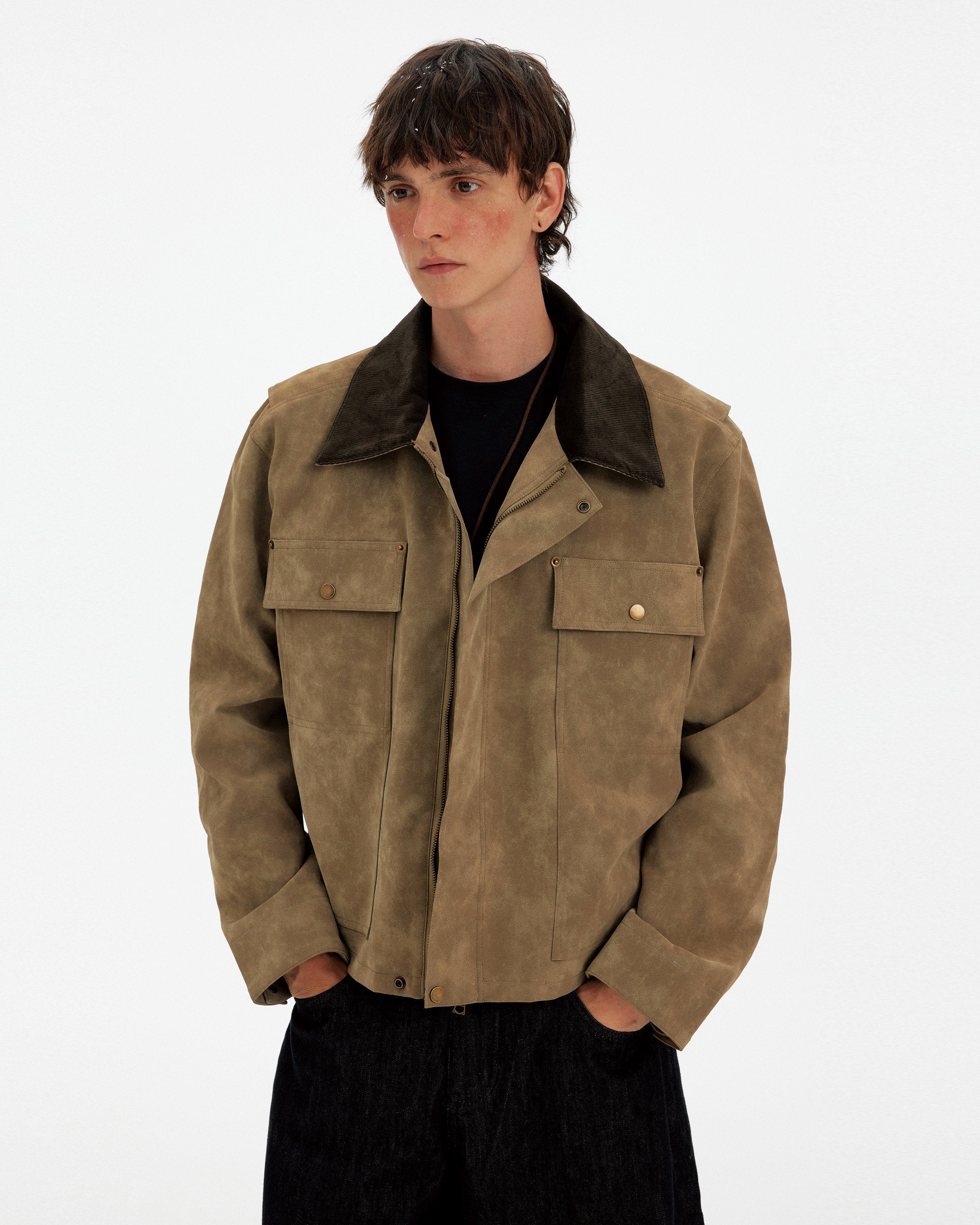 Vintage Deconstructed Suede Corduroy Jacket