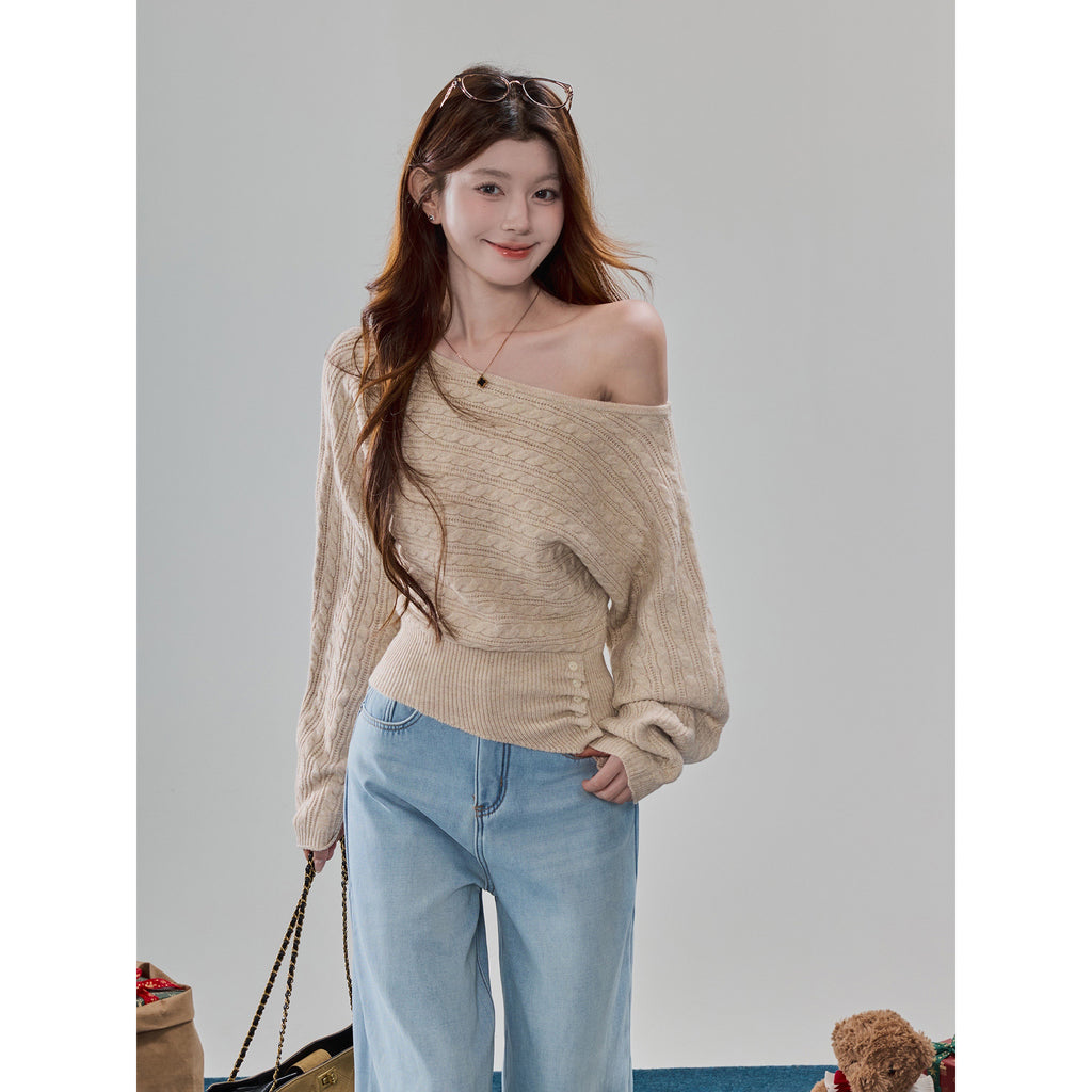 Shoulder Soft Knitted Sweater