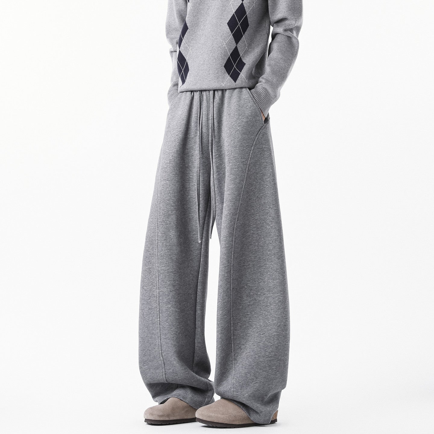 Minimal Curve Wide-Leg Pants