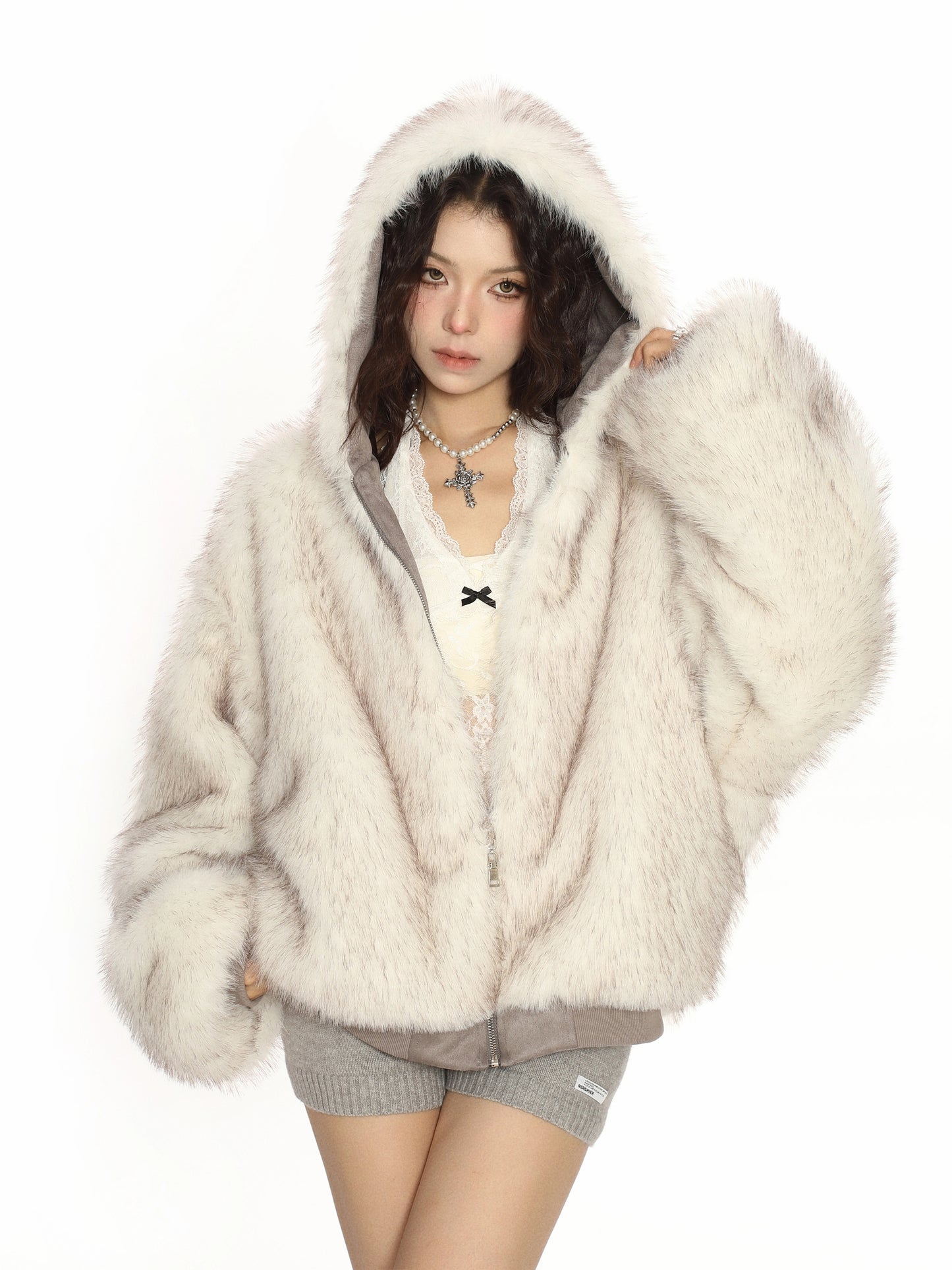 Suede Reversible Fur Cotton Jacket