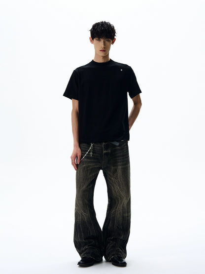 Simple Polaris Cropped Embroidered Tee