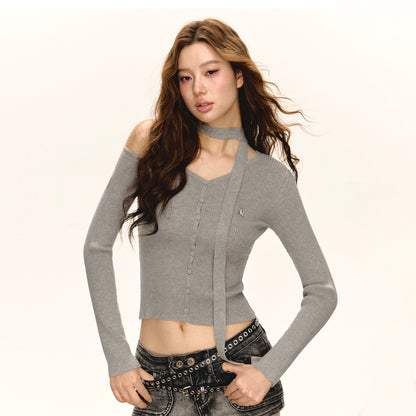 Retro Design Sense Slim Fit Knit Cardigan