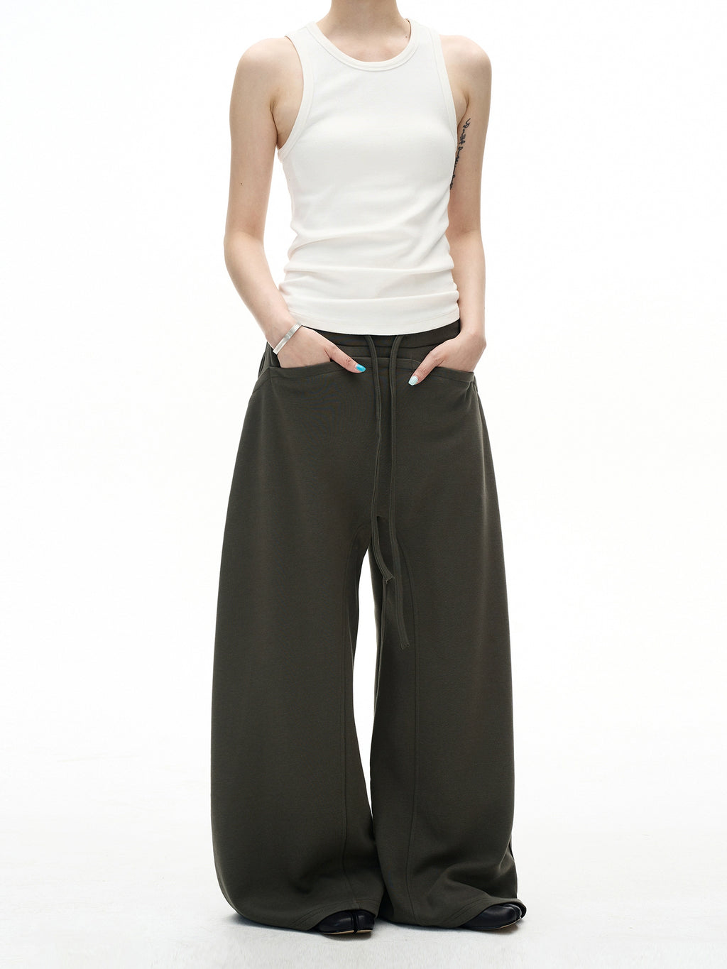 Retro Curved Stitching Sweatpants
