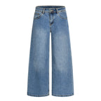 Vintage Washed Wide-Leg Flared Jeans