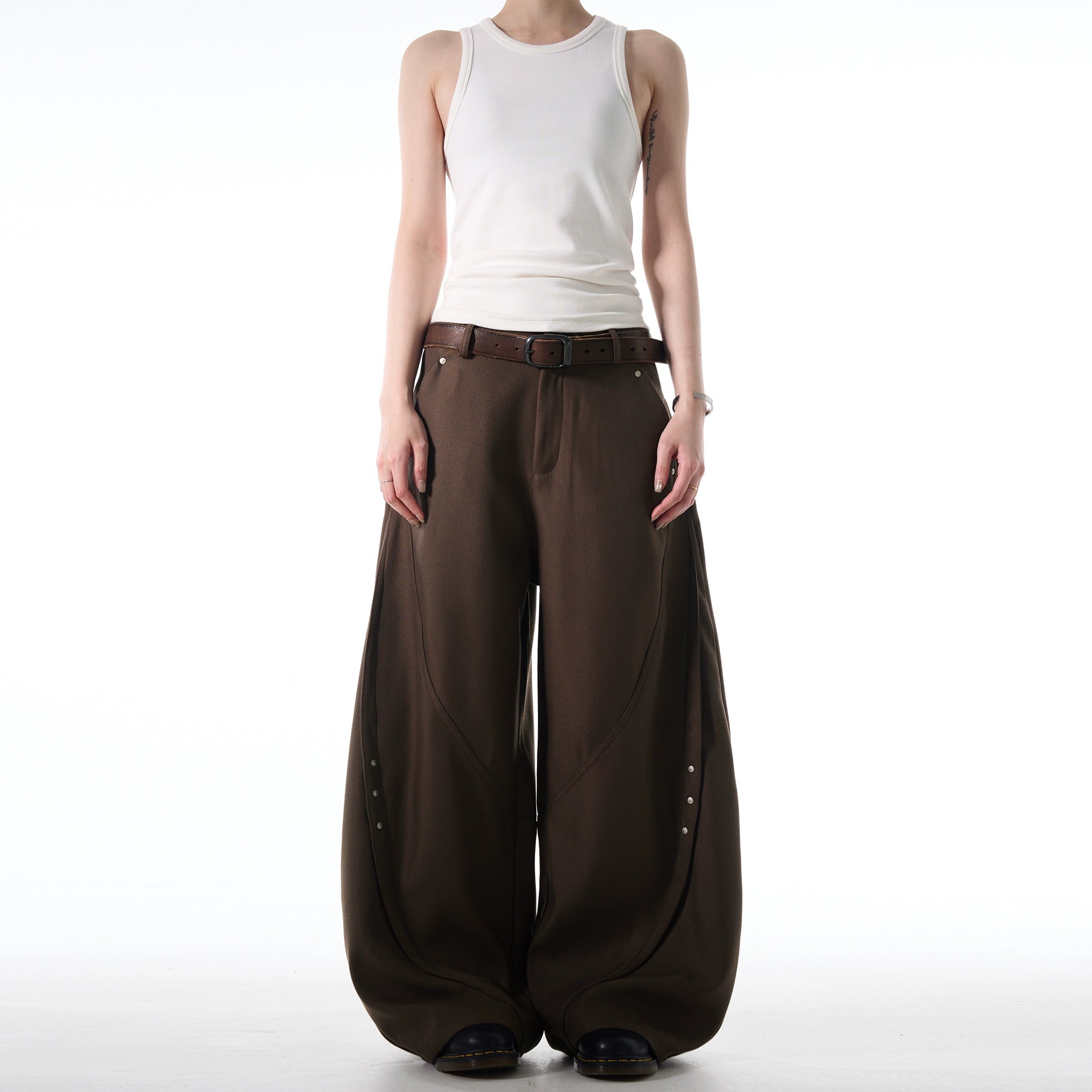 Retro Cropped Wide-Leg Pants