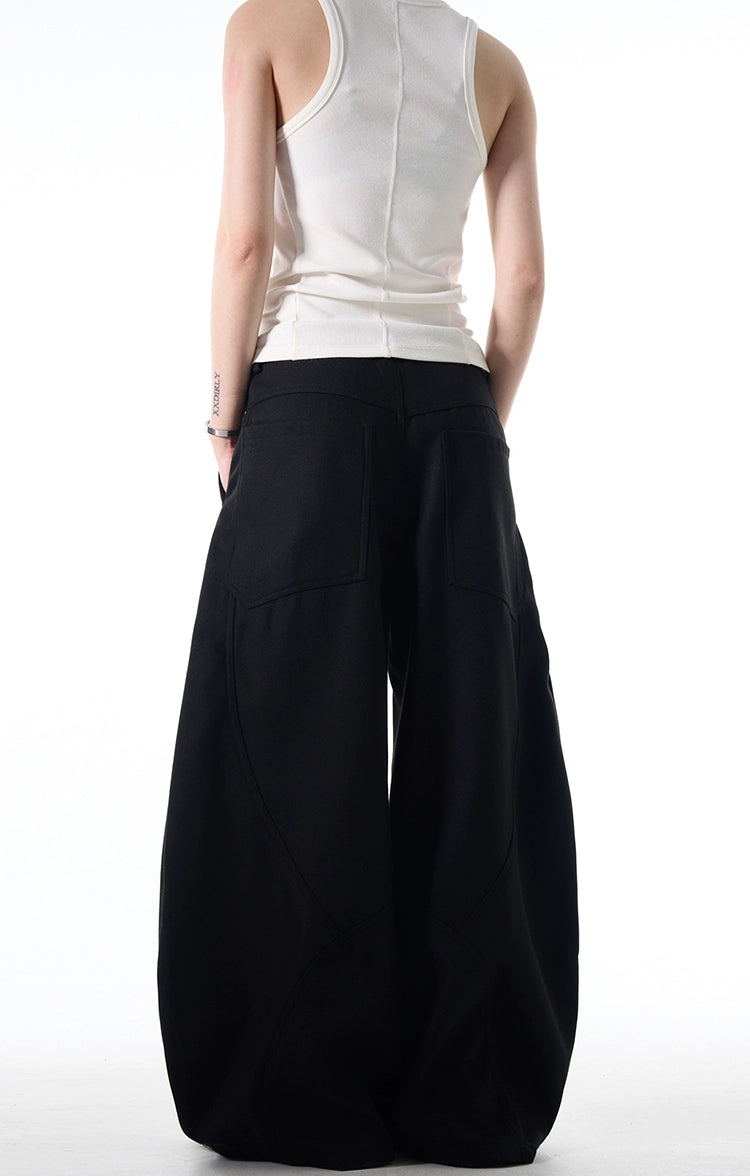 Retro Cropped Wide-Leg Pants