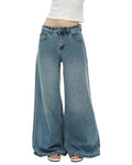 Vintage Washed Wide-Leg Flared Jeans