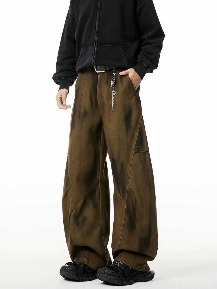 Retro Washed Wrinkled Loose Cargo Pants