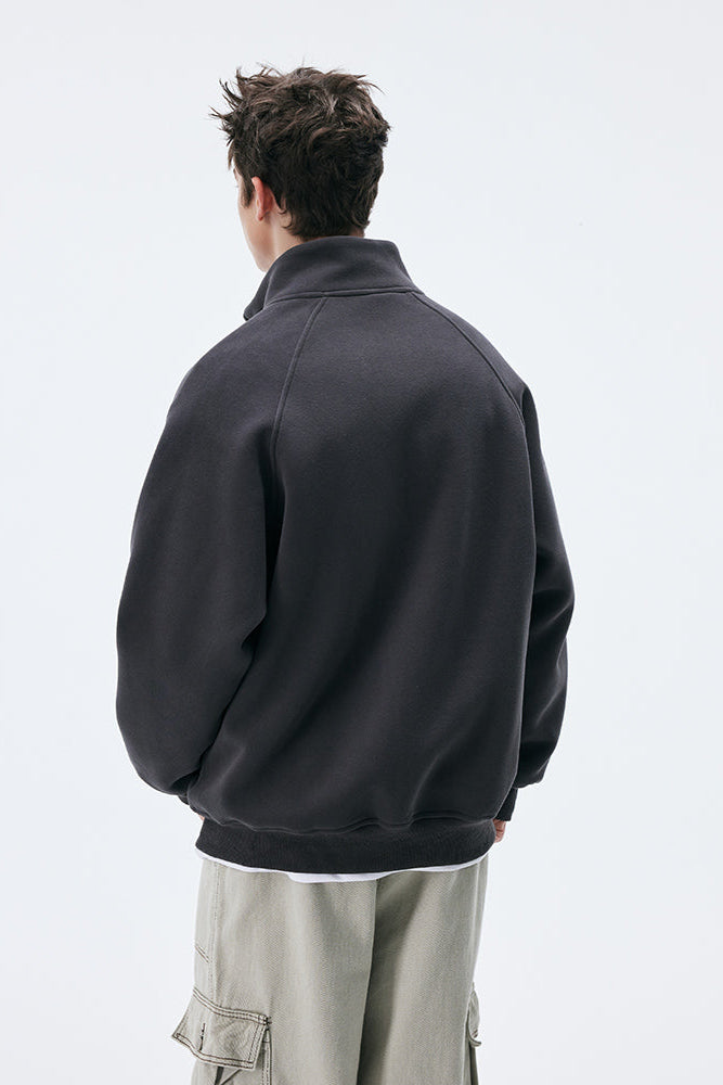 Stand Collar Zip Up Casual Cardigan