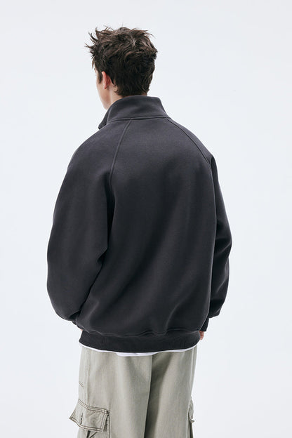 Stand Collar Zip Up Casual Cardigan
