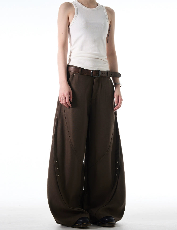 Retro Cropped Wide-Leg Pants