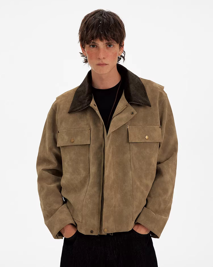 Vintage Deconstructed Suede Corduroy Jacket