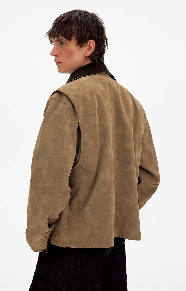 Vintage Deconstructed Suede Corduroy Jacket