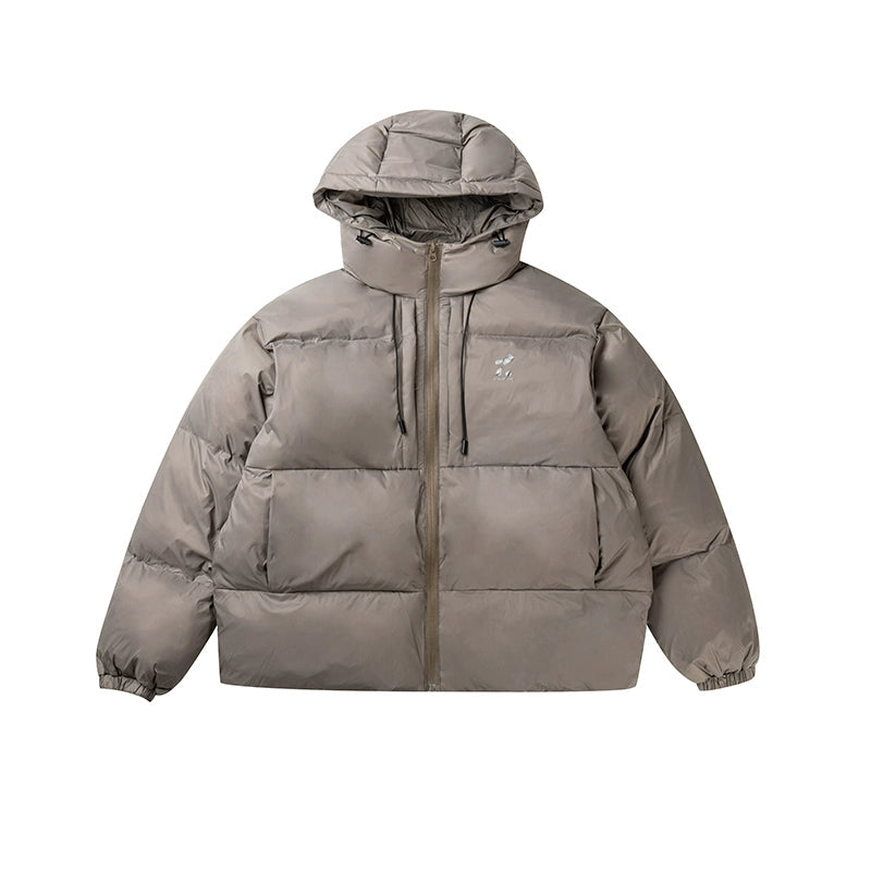 Padded Hoodie PU Puffer Jacket