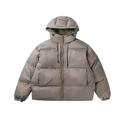 Padded Hoodie PU Puffer Jacket