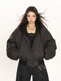 Heavy Double Layer Fake Two Piece Hooded Leather Jacket