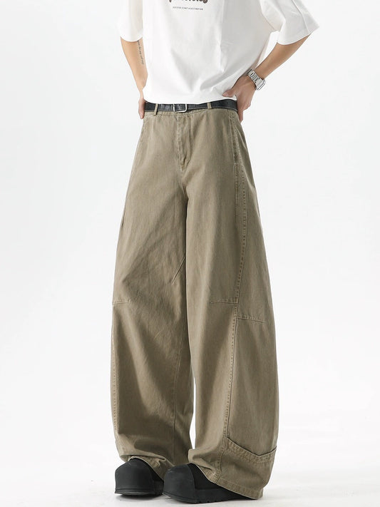 Retro Khaki Washed Cargo Pants