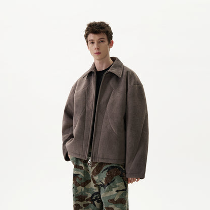Lined Thicken Lapel Collar Jacket