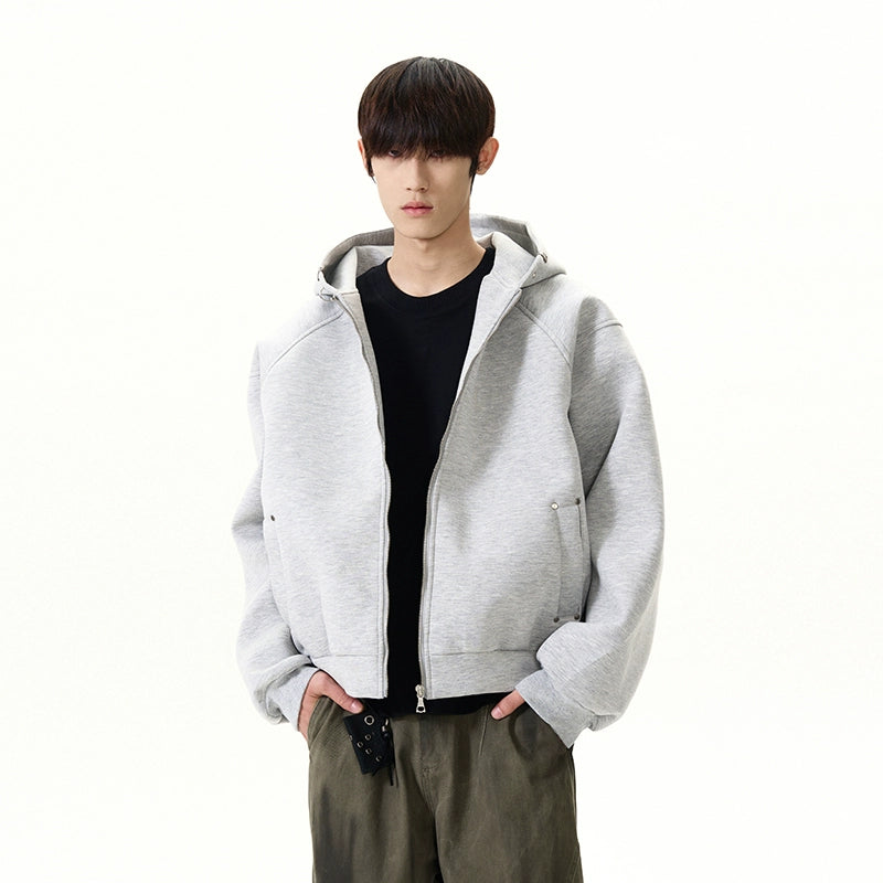 Cleanfit Deconstructed Cotton Padded Zip-Up Hoodie