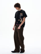 Retro Mottled Label Print Tee