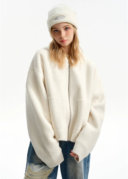 Soft Woolen Hooded Cotton Jacket