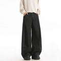 Wide-Leg Causal Black Jeans