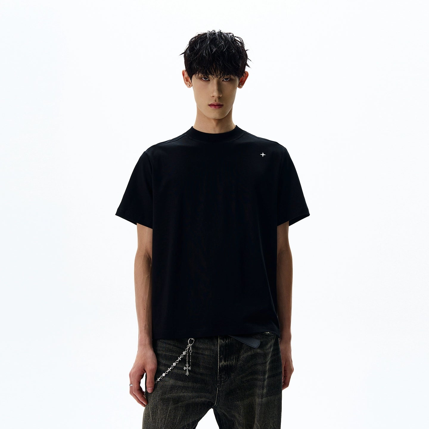Simple Polaris Cropped Embroidered Tee