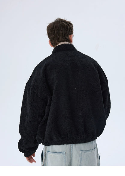 Fluffy Yarn Fleece Zip Up Jacket